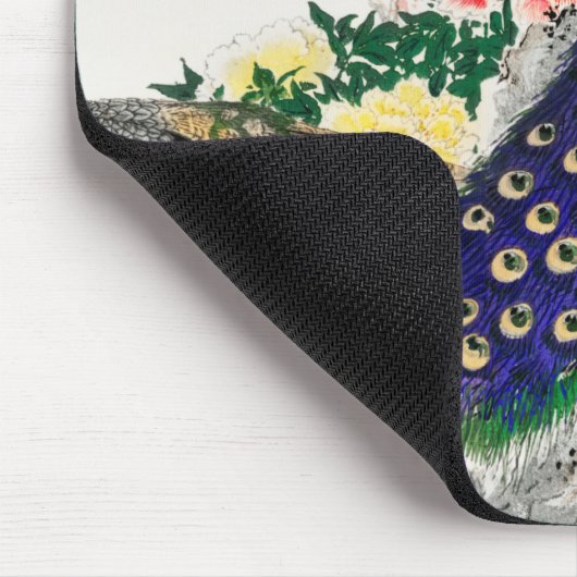 MAUSPAD PEACOCK PRINT JAPANESE CUSTOM INITIAL (Ecke)