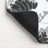 MAUSPAD SCHWARZ UND WEISS-WASSERPATTER JAPANISCH (Ecke)