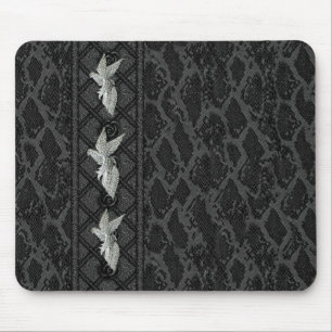 Mauspad schwarzes Leder Bird Jewel (047-015)