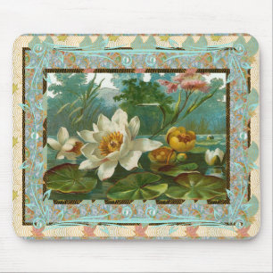 Mauspad Vintage Blumen Blumenmuster
