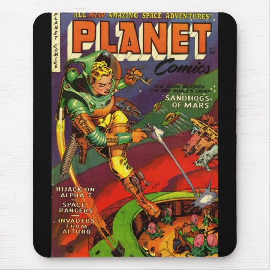 Mauspad Vintage-Comicbook-Covers (Vorne)