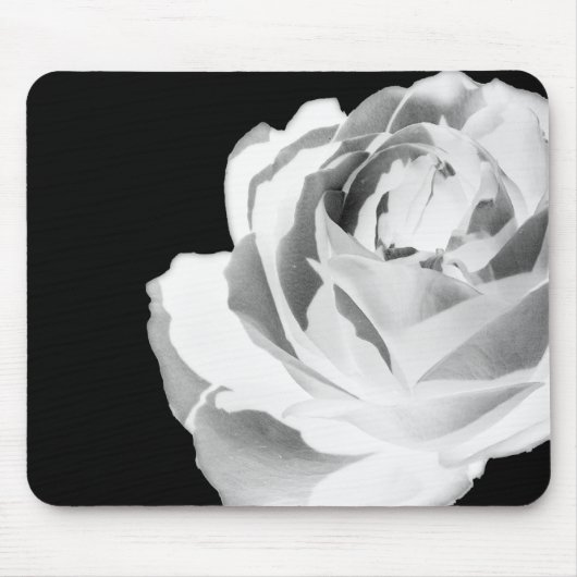 Mauspad Weiße Rose Blumen-Mausunterlage (Vorne)