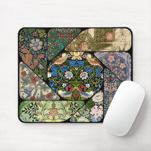 MAUSPAD - William Morris Image Collage - gerundet (Mit Mouse)