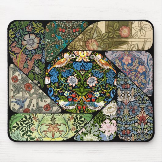 MAUSPAD - William Morris Image Collage - gerundet (Vorne)