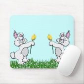 Mauspad - Zwei Bunnies & Tulips (Mit Mouse)
