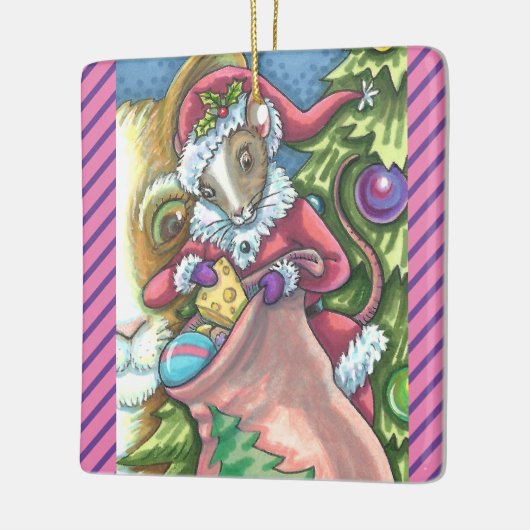 MAUSSANTA BRINGT GUTE KATZCHENCHRISTMAS, Niedlich Keramikornament (Links)