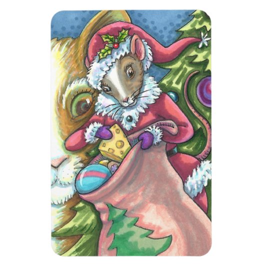 MAUSSANTA BRINGT GUTE KATZCHENCHRISTMAS, Niedlich Magnet (Vertikal)