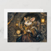 Mausskönig in einem baumbestandenen Schloss Postkarte (Vorne/Hinten)