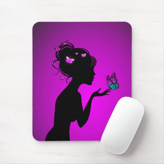 Mausteppich Lila-Schmetterling Mousepad (Mit Mouse)