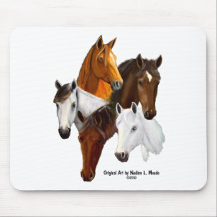 Mausunterlage, 5 Pferdeköpfe Mousepad