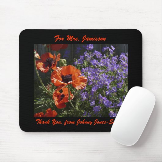 Mausunterlage-danken orange Mohnblumen-Lehrer Mousepad (Mit Mouse)
