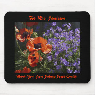 Mausunterlage-danken orange Mohnblumen-Lehrer Mousepad