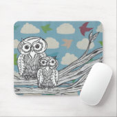 Mausunterlage der Eulen-07 Mousepad (Mit Mouse)