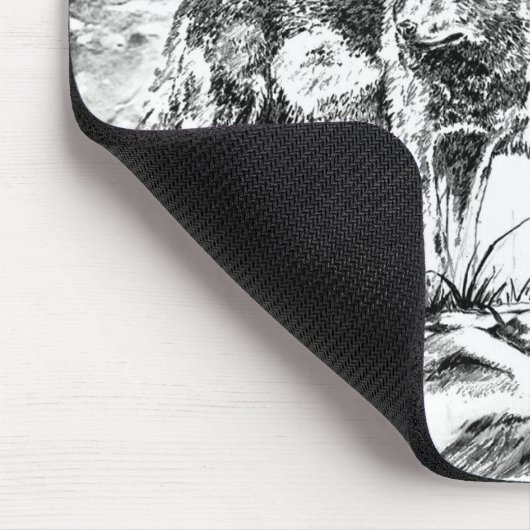 Mausunterlage - drei Wolfs Illustration Mousepad (Ecke)