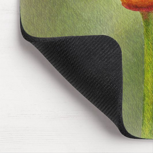 MAUSUNTERLAGE - gemalte Mohnblume Mousepad (Ecke)