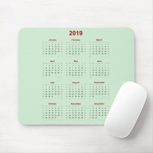 Mausunterlage-Kalender 2019 Mousepad (Mit Mouse)