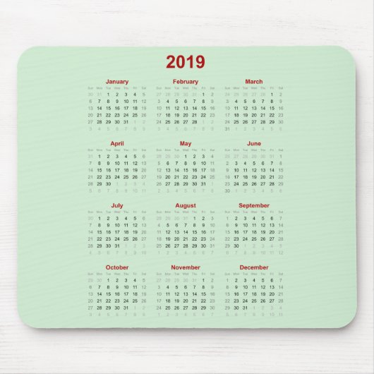 Mausunterlage-Kalender 2019 Mousepad (Vorne)