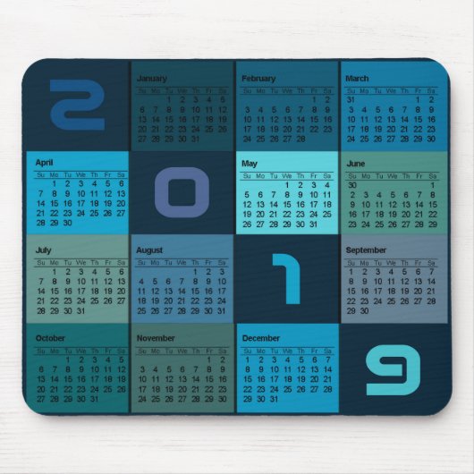 Mausunterlage mit 2019 Kalendern Mousepad (Vorne)