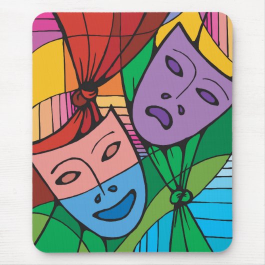 Mausunterlage mit den Theater-Masken Mousepad (Vorne)