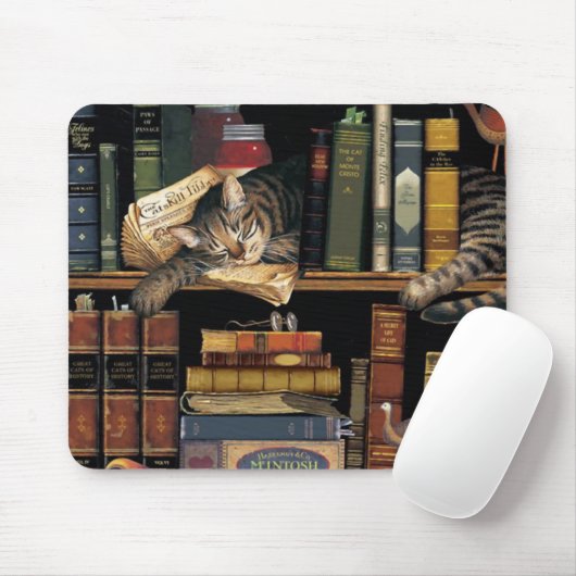 Mausunterlage mit einer Katze, die in der Mousepad (Mit Mouse)