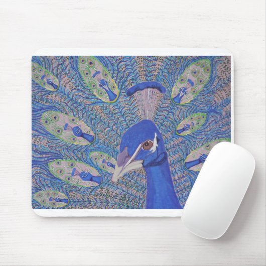 Mausunterlage mit Pfau Mousepad (Mit Mouse)