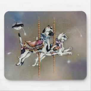 Mausunterlagen - Karussell-Katzen QUADRAT Mousepad