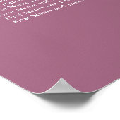 Mauve 10 Table Wedding Seating Chart Poster (Ecke)