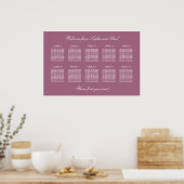 Mauve 10 Table Wedding Seating Chart Poster (Küche)