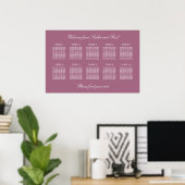 Mauve 10 Table Wedding Seating Chart Poster (Heimbüro)