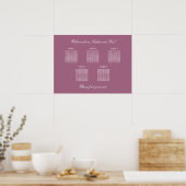 Mauve 5 Table Wedding Chart Poster (Küche)