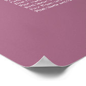Mauve 6 Table Wedding Chart Poster (Ecke)
