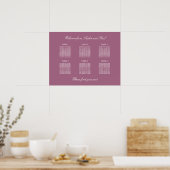 Mauve 6 Table Wedding Chart Poster (Küche)