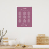 Mauve 9 Table Wedding Chart Poster (Küche)