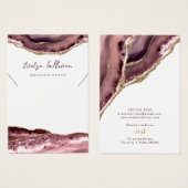 Mauve agate Halskette-Display-Karte (Vorne & Hinten)