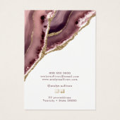 Mauve agate Halskette-Display-Karte (Rückseite)