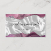 Mauve Agate Silver Glam Stylist Appointment Visitenkarte (Vorderseite)