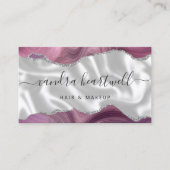 Mauve Agate Silver Glitter Luxury Stylist Visitenkarte (Vorderseite)