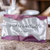 Mauve Agate Silver Glitzer Luxury Visitenkarten