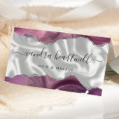 Mauve Agate Silver Glitzer Luxury Visitenkarten