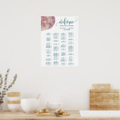 Mauve Alphabetisch-Seetabelle Poster (Küche)