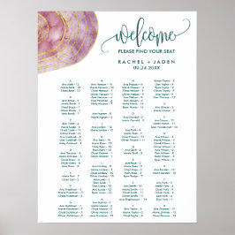 Mauve Alphabetisch-Seetabelle Poster