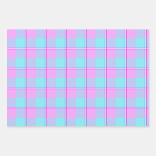 Mauve and Coastal Mist Plaid Geschenkpapier Set (Vorderseite 2)
