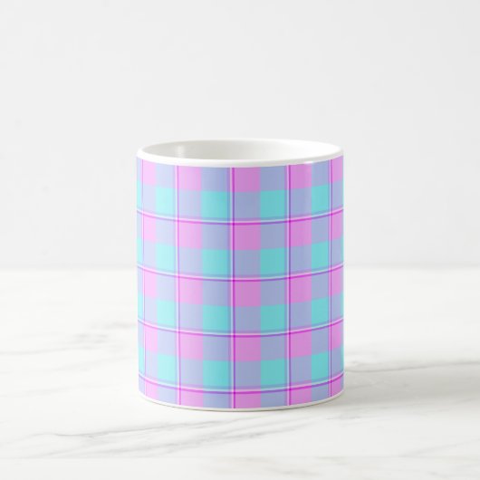 Mauve and Coastal Mist Plaid Kaffeetasse (Mittel)