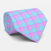 Mauve and Coastal Mist Plaid Neck Tie Krawatte (Gerollt)