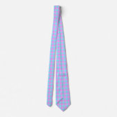 Mauve and Coastal Mist Plaid Neck Tie Krawatte (Rückseite)