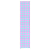 Mauve and Coastal Mist Plaid Pink Blue Kurzer Tischläufer (Vorderseite)