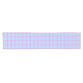 Mauve and Coastal Mist Plaid Pink Blue Kurzer Tischläufer (Horizontal)