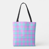 Mauve and Coastal Mist Plaid Tasche (Rückseite)