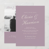 mauve and cream wedding invitation einladung (Vorne/Hinten)