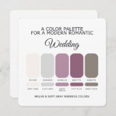Mauve and Soft Gray Wedding Color Palette Card Einladung (Vorne/Hinten)